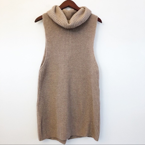Free People Sweaters - FREE PEOPLE Cowl Neck Long Sleeveless Sweater SZ S